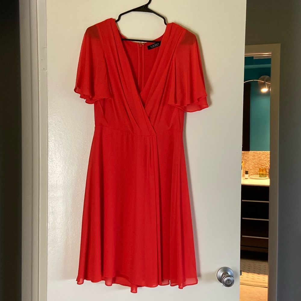 Ralph Lauren NWOT vibrant orange spring dress